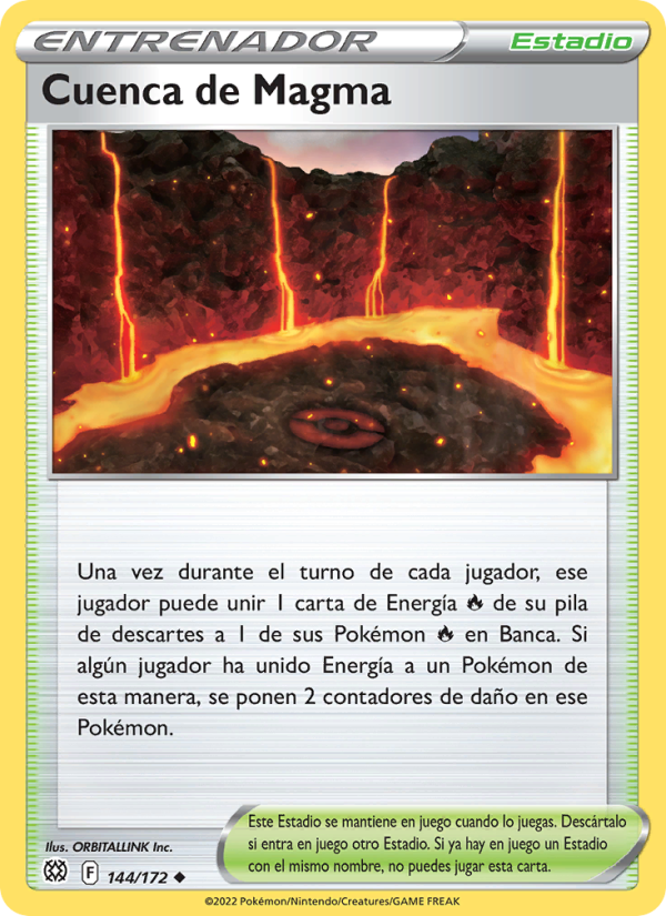 Cuenca de Magma 144 — Astros Brillantes (Spanish Pokémon TCG card)