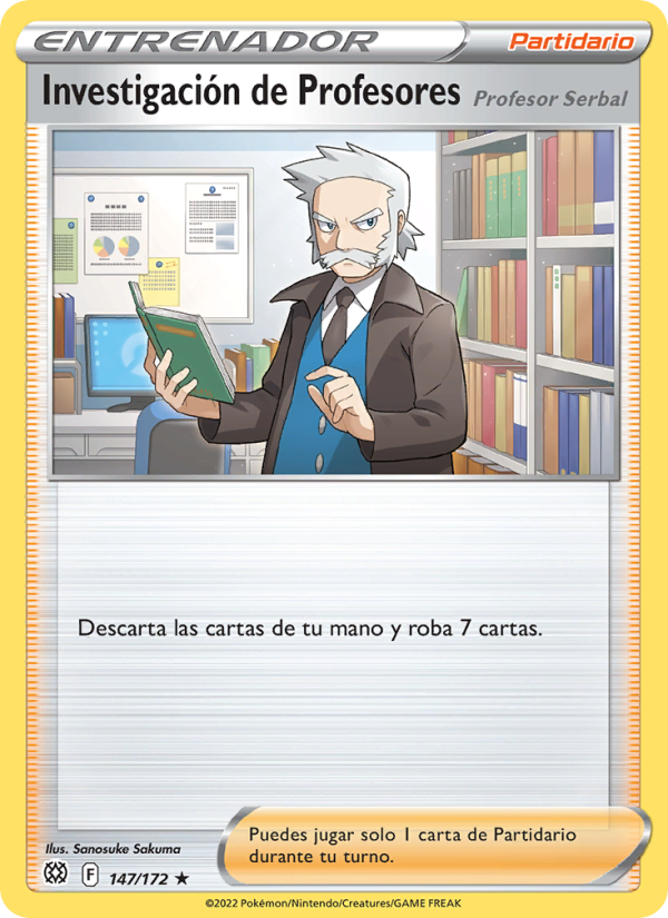 Investigación de Profesores 147 — Astros Brillantes (Spanish Pokémon TCG card)