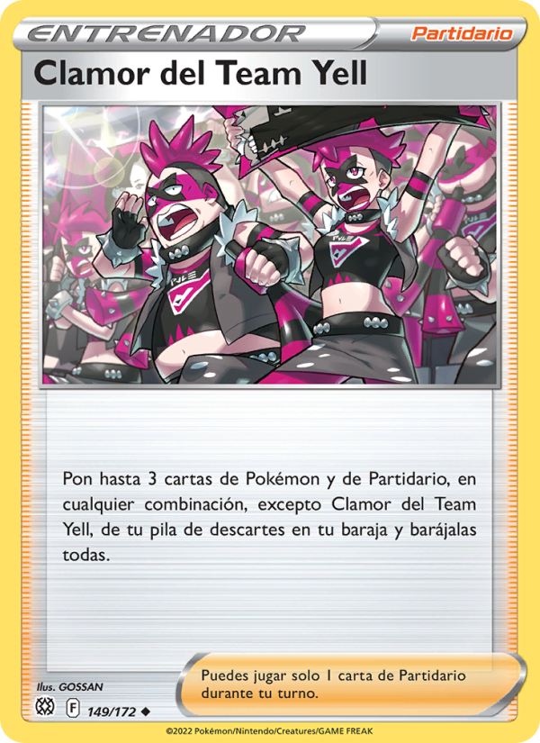 Clamor del Team Yell 149 — Astros Brillantes (Spanish Pokémon TCG card)