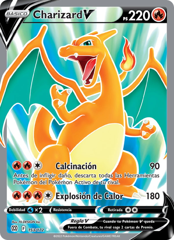 Charizard V 153 — Astros Brillantes (Spanish Pokémon TCG card)