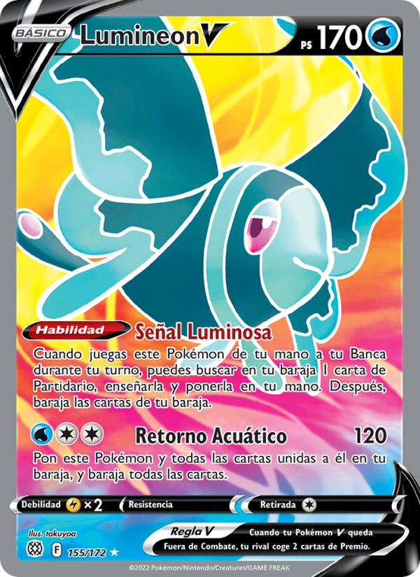 Lumineon V 155 — Astros Brillantes (Spanish Pokémon TCG card)