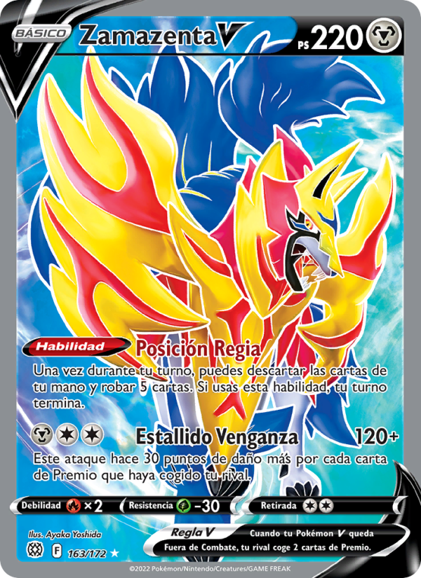 Zamazenta V 163 — Astros Brillantes (Spanish Pokémon TCG card)