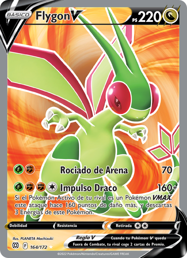 Flygon V 164 — Astros Brillantes (Spanish Pokémon TCG card)