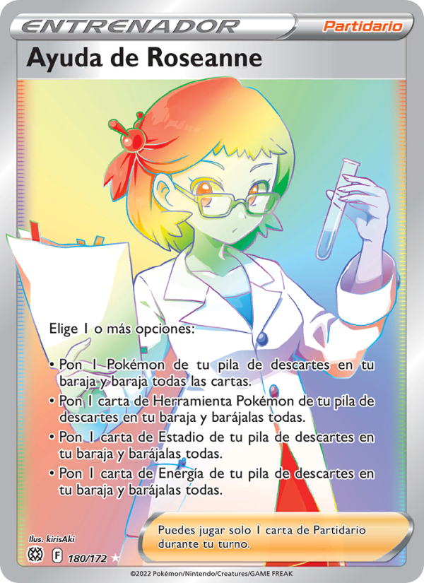 Ayuda de Roseanne 180 — Astros Brillantes (Spanish Pokémon TCG card)