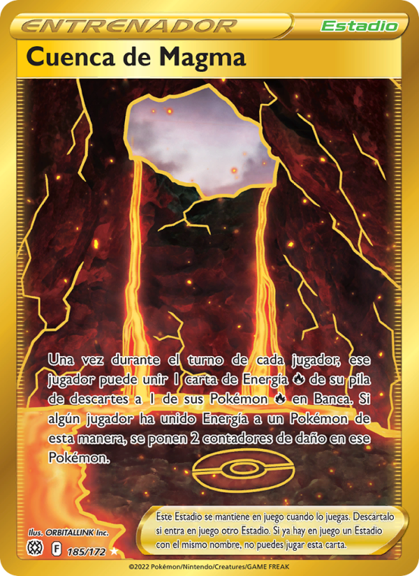 Cuenca de Magma 185 — Astros Brillantes (Spanish Pokémon TCG card)