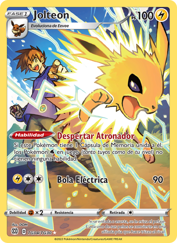 Jolteon TG04 — Astros Brillantes (Spanish Pokémon TCG card)