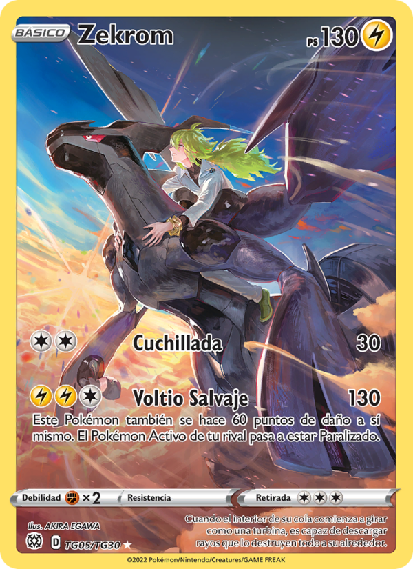 Zekrom TG05 — Astros Brillantes (Spanish Pokémon TCG card)