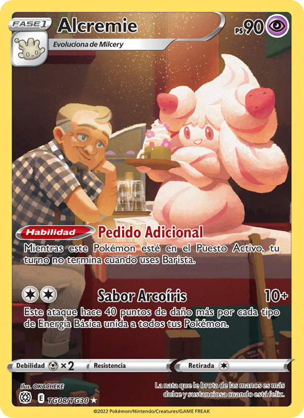 Alcremie TG08 — Astros Brillantes (Spanish Pokémon TCG card)