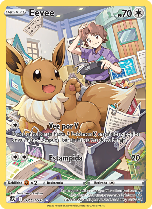Eevee TG11 — Astros Brillantes (Spanish Pokémon TCG card)