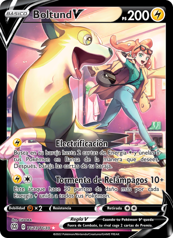 Boltund V TG13 — Astros Brillantes (Spanish Pokémon TCG card)