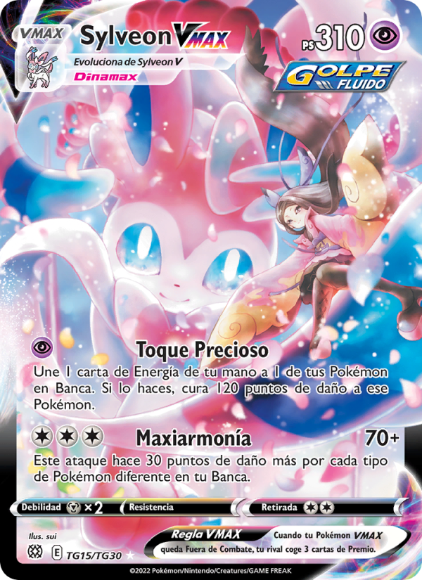 Sylveon VMAX TG15 — Astros Brillantes (Spanish Pokémon TCG card)
