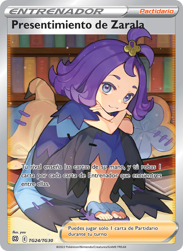 Presentimiento de Zarala TG24 — Astros Brillantes (Spanish Pokémon TCG card)