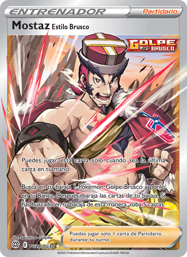 Mostaz Estilo Brusco TG28 — Astros Brillantes (Spanish Pokémon TCG card)