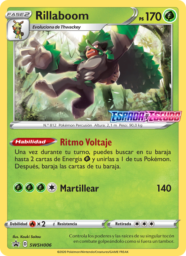 Rillaboom SWSH006 — Cartas de promoción ESES (Spanish Pokémon TCG card)