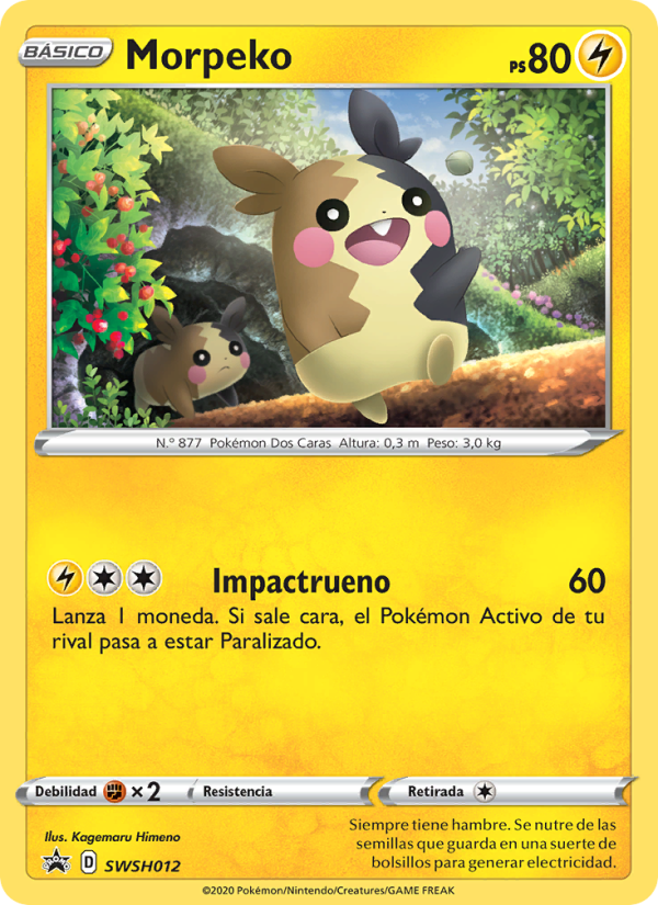 Morpeko SWSH012 — Cartas de promoción ESES (Spanish Pokémon TCG card)