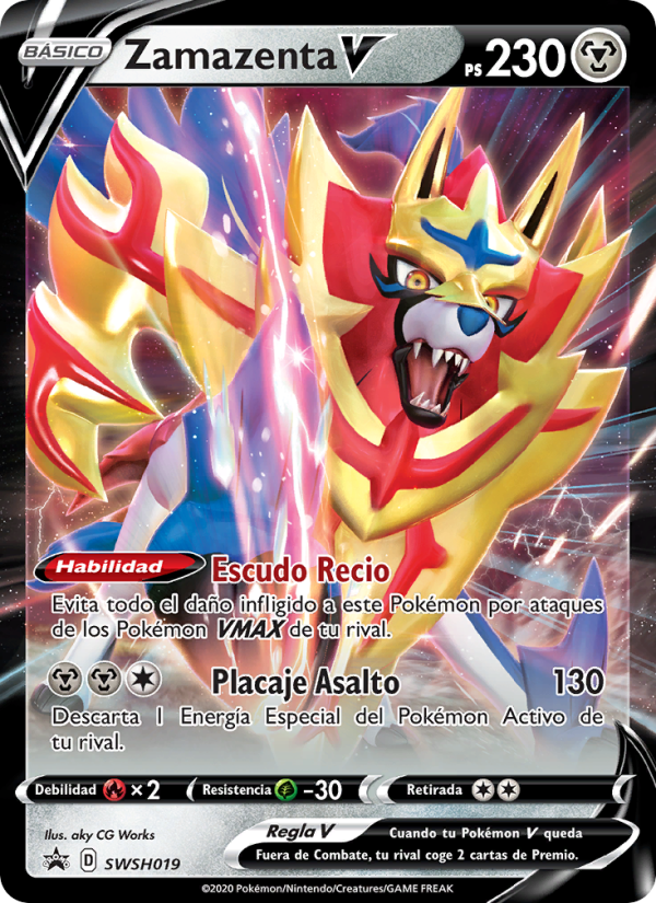 Zamazenta V SWSH019 — Cartas de promoción ESES (Spanish Pokémon TCG card)