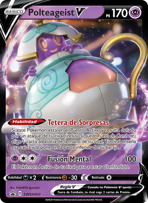 Polteageist V SWSH021 — Cartas de promoción ESES (Spanish Pokémon TCG card)