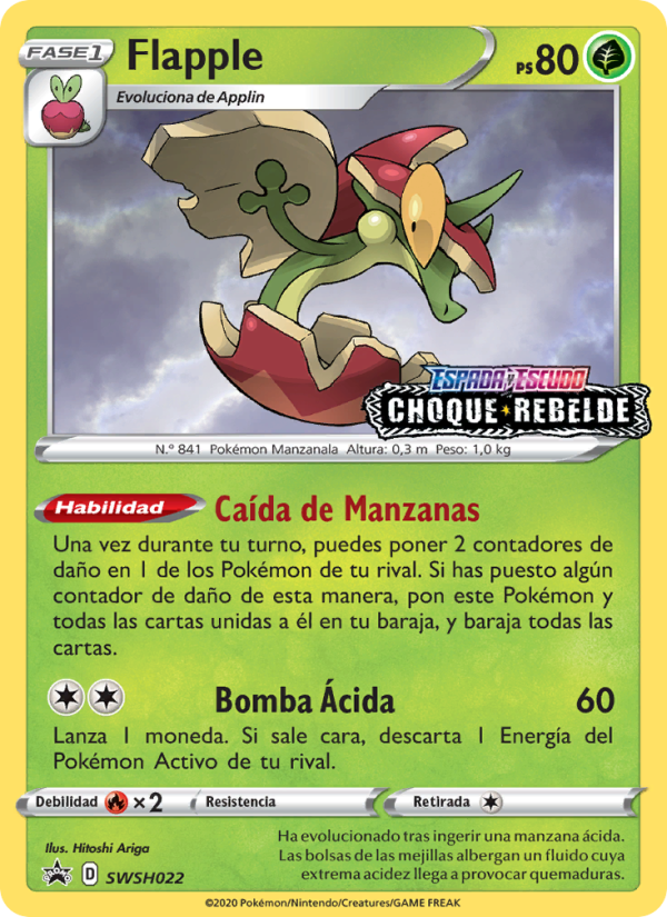 Flapple SWSH022 — Cartas de promoción ESES (Spanish Pokémon TCG card)