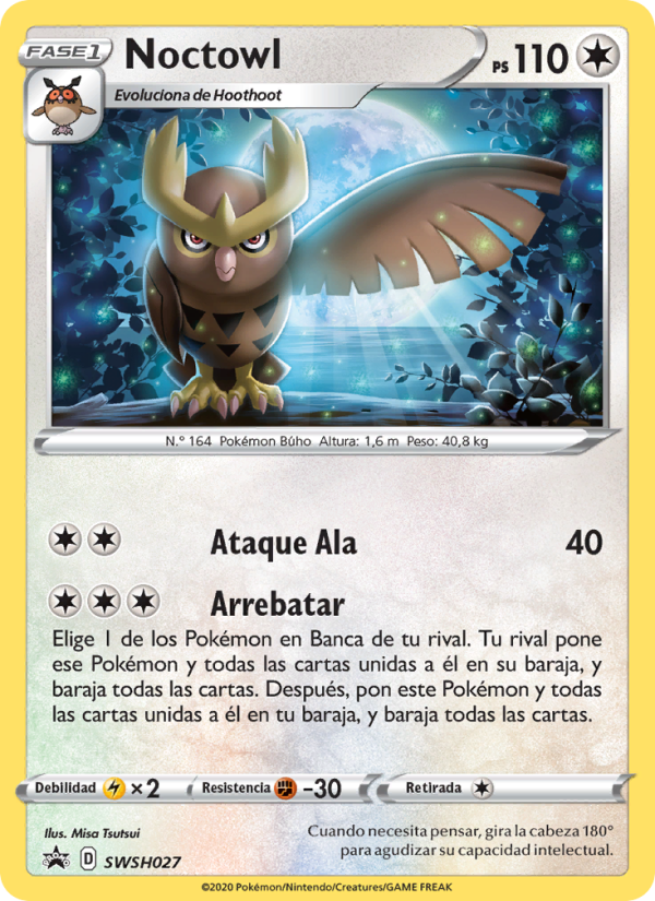 Noctowl SWSH027 — Cartas de promoción ESES (Spanish Pokémon TCG card)