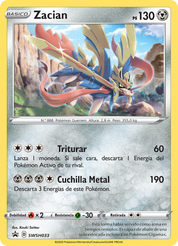Zacian SWSH033 — Cartas de promoción ESES (Spanish Pokémon TCG card)