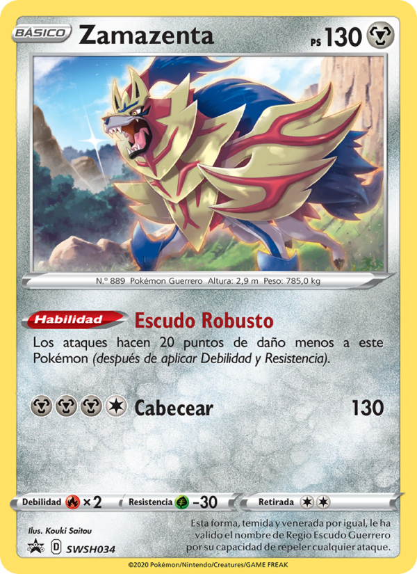 Zamazenta SWSH034 — Cartas de promoción ESES (Spanish Pokémon TCG card)