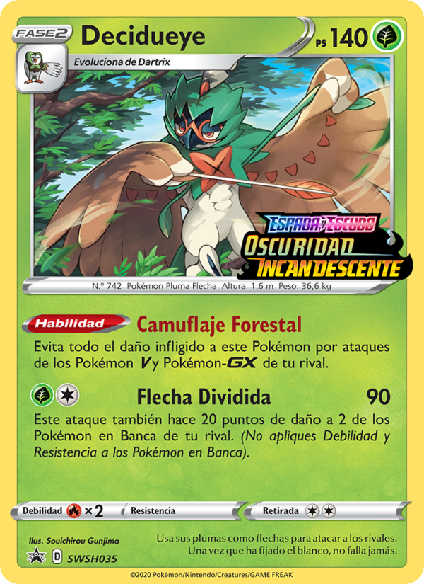 Decidueye SWSH035 — Cartas de promoción ESES (Spanish Pokémon TCG card)