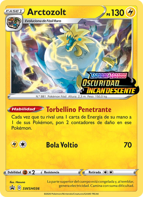 Arctozolt SWSH036 — Cartas de promoción ESES (Spanish Pokémon TCG card)