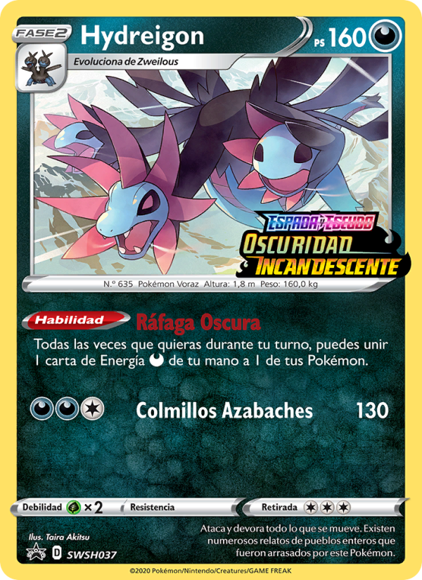 Hydreigon SWSH037 — Cartas de promoción ESES (Spanish Pokémon TCG card)