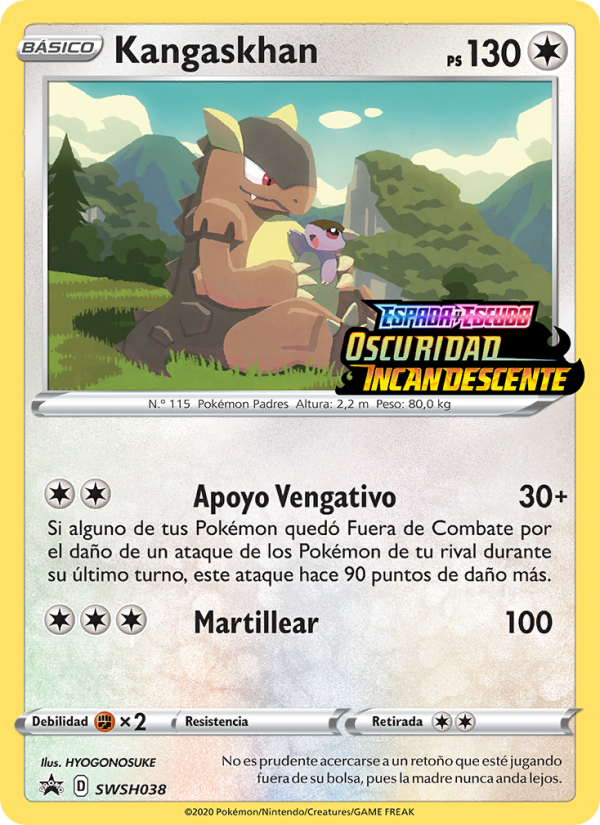 Kangaskhan SWSH038 — Cartas de promoción ESES (Spanish Pokémon TCG card)