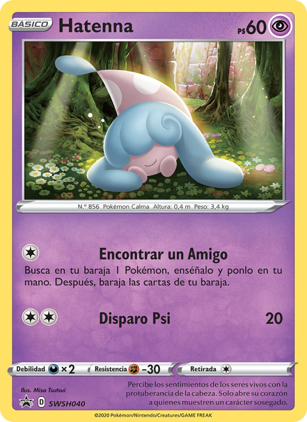 Hatenna SWSH040 — Cartas de promoción ESES (Spanish Pokémon TCG card)