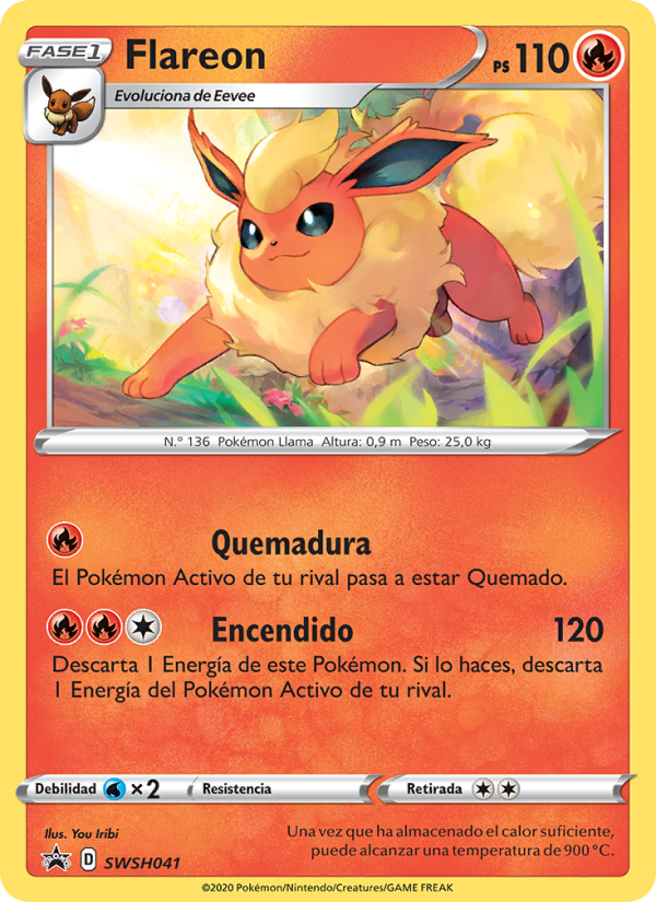 Flareon SWSH041 — Cartas de promoción ESES (Spanish Pokémon TCG card)