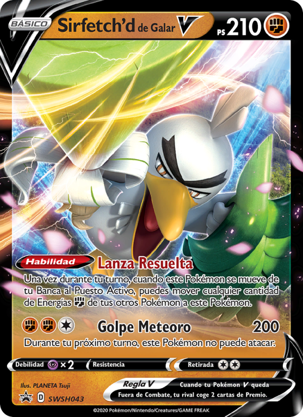 Sirfetch'd de Galar V SWSH043 — Cartas de promoción ESES (Spanish Pokémon TCG card)