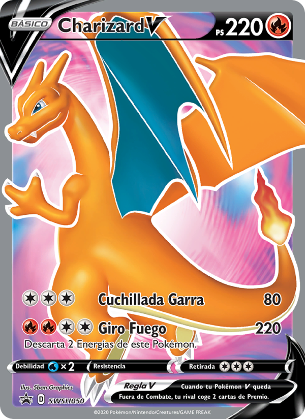 Charizard V SWSH050 — Cartas de promoción ESES (Spanish Pokémon TCG card)