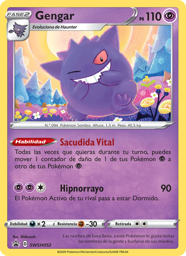 Gengar SWSH052 — Cartas de promoción ESES (Spanish Pokémon TCG card)