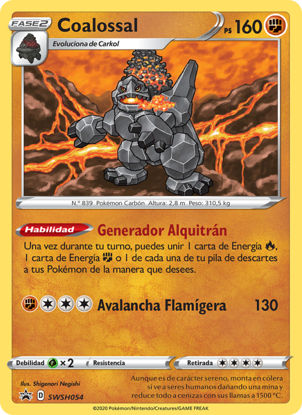 Coalossal SWSH054 — Cartas de promoción ESES (Spanish Pokémon TCG card)