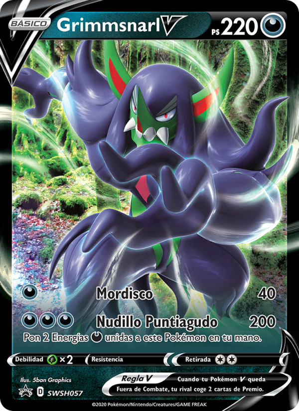 Grimmsnarl V SWSH057 — Cartas de promoción ESES (Spanish Pokémon TCG card)