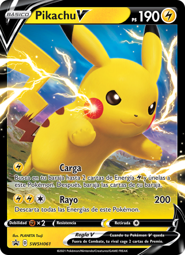 Pikachu V SWSH061 — Cartas de promoción ESES (Spanish Pokémon TCG card)