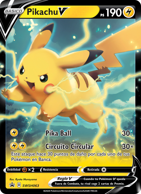 Pikachu V SWSH063 — Cartas de promoción ESES (Spanish Pokémon TCG card)