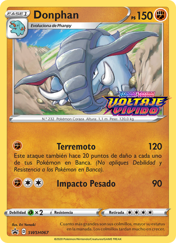 Donphan SWSH067 — Cartas de promoción ESES (Spanish Pokémon TCG card)