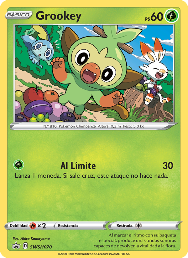 Grookey SWSH070 — Cartas de promoción ESES (Spanish Pokémon TCG card)