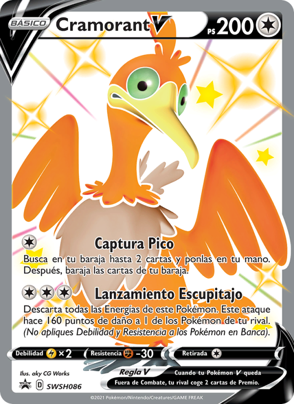 Cramorant V SWSH086 — Cartas de promoción ESES (Spanish Pokémon TCG card)