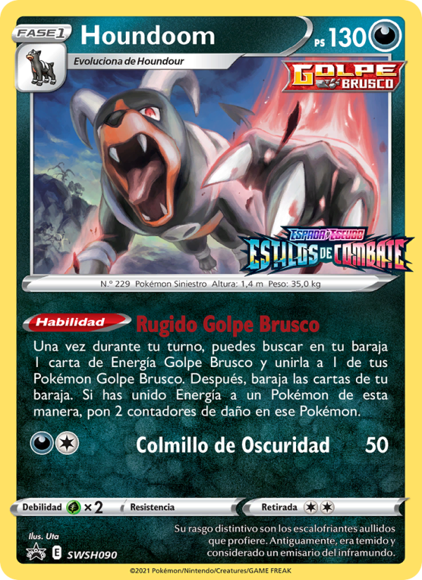 Houndoom SWSH090 — Cartas de promoción ESES (Spanish Pokémon TCG card)