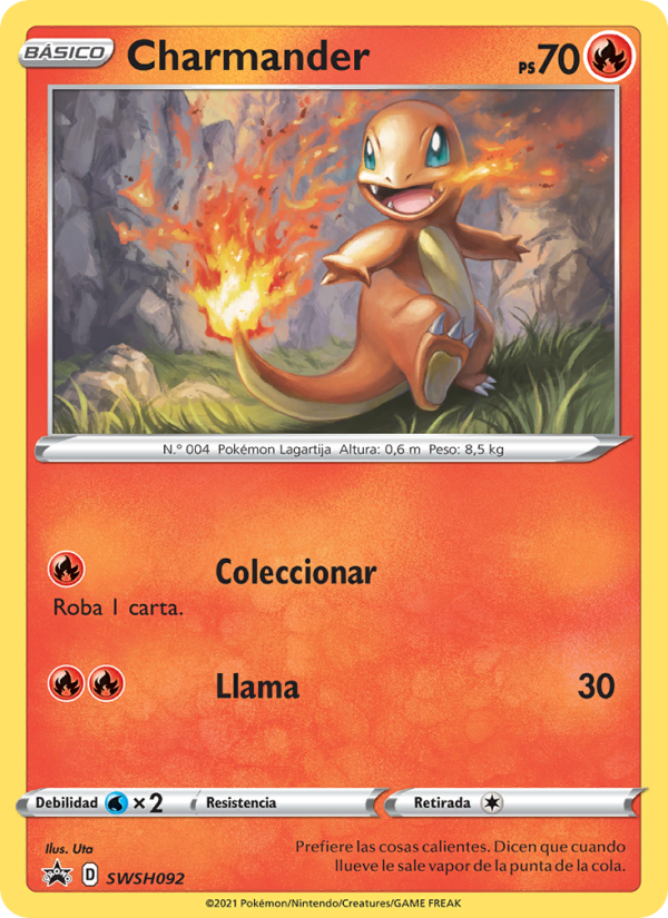 Charmander SWSH092 — Cartas de promoción ESES (Spanish Pokémon TCG card)