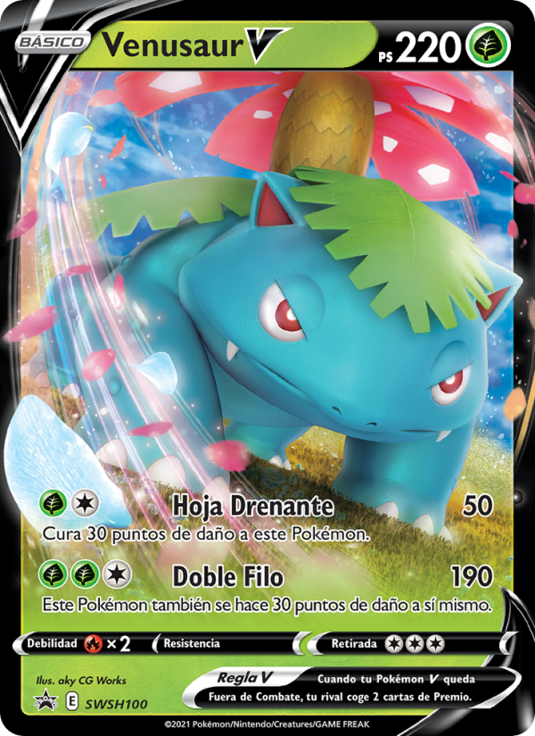 Venusaur V SWSH100 — Cartas de promoción ESES (Spanish Pokémon TCG card)