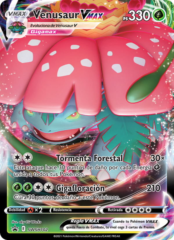 Venusaur VMAX SWSH102 — Cartas de promoción ESES (Spanish Pokémon TCG card)