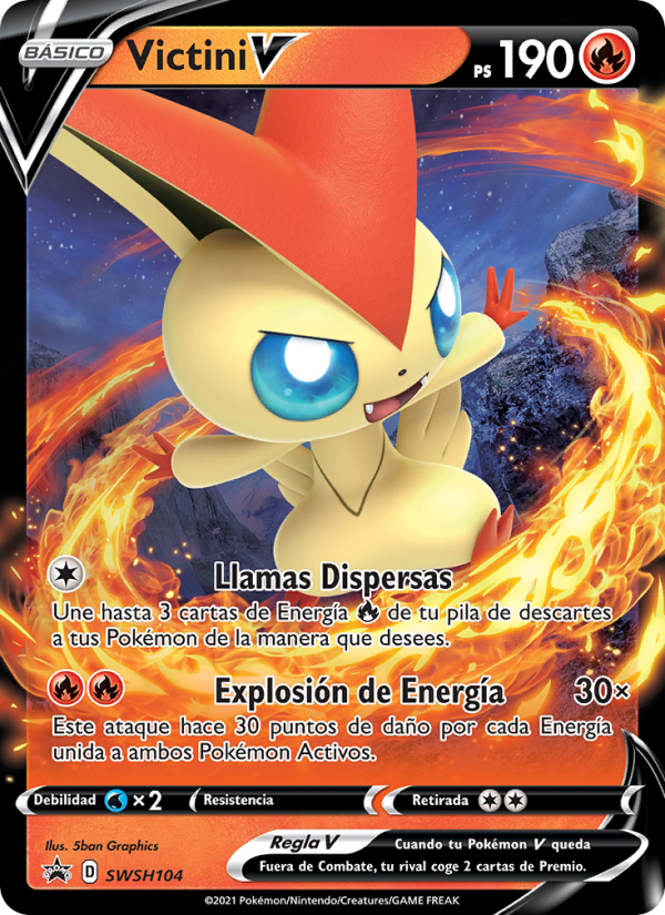 Victini V SWSH104 — Cartas de promoción ESES (Spanish Pokémon TCG card)