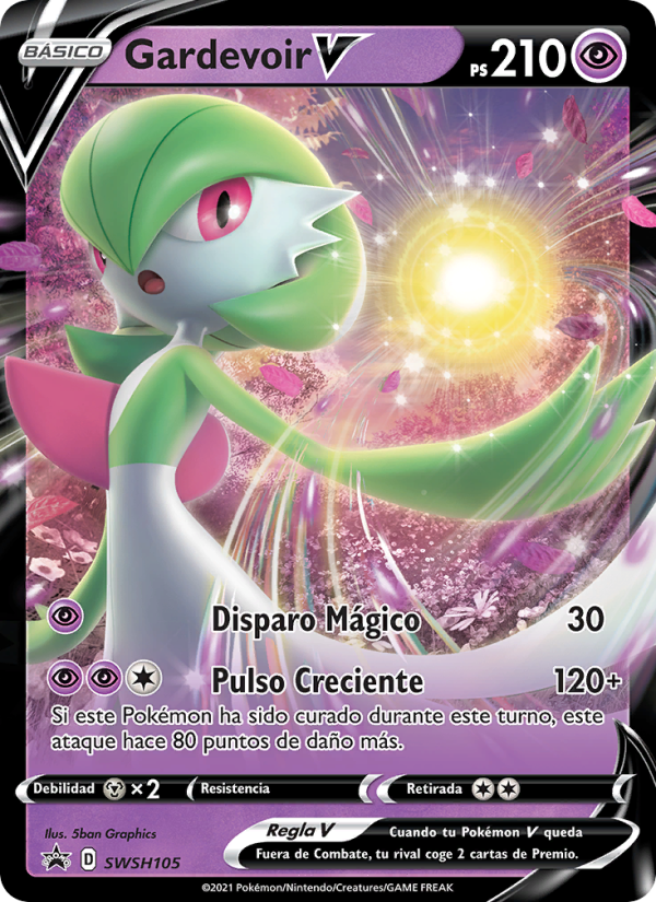 Gardevoir V SWSH105 — Cartas de promoción ESES (Spanish Pokémon TCG card)
