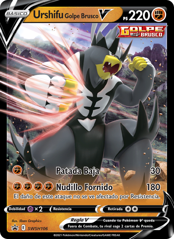 Urshifu Golpe Brusco V SWSH106 — Cartas de promoción ESES (Spanish Pokémon TCG card)