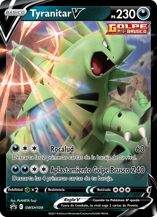 Tyranitar V SWSH109 — Cartas de promoción ESES (Spanish Pokémon TCG card)