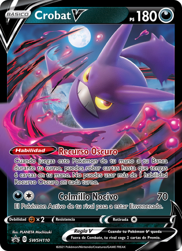 Crobat V SWSH110 — Cartas de promoción ESES (Spanish Pokémon TCG card)